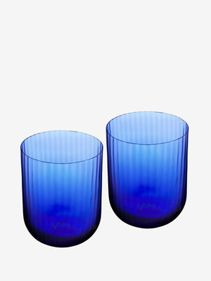 Dolce & Gabbana 2 Piece Glass Set Dark Blue