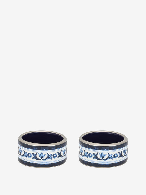 Dolce & Gabbana Small Napkin Rings Set Of 2 Blue