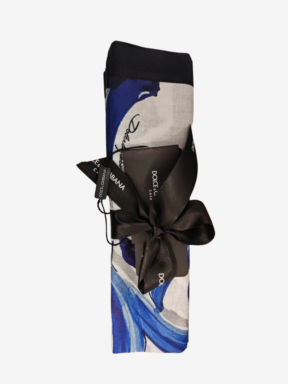 Dolce & Gabbana Set Of 2 Linen Napkins Blue