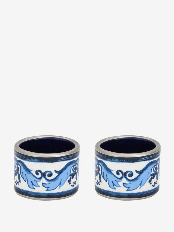 Dolce & Gabbana Medium Napkin Rings Set Of 2 Blue