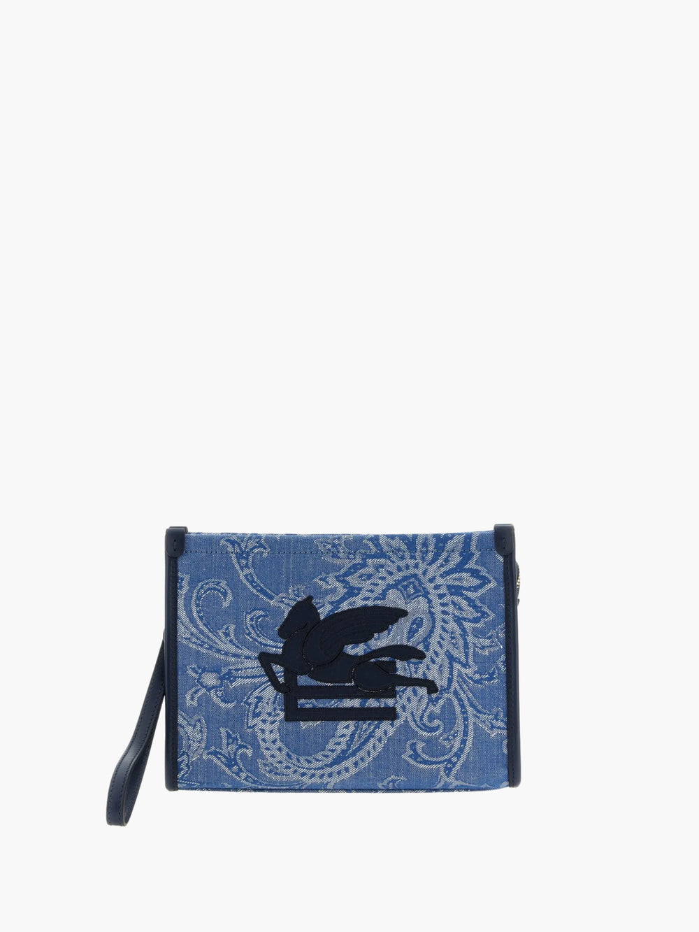 Etro Bag Pouch Denim Jacquard Blue