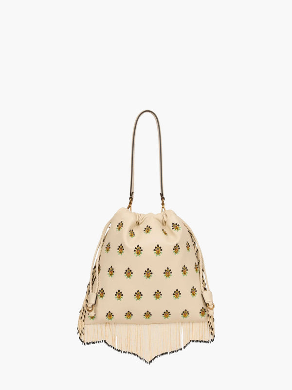 Etro Bag Shoulder Embroidery Beads  White