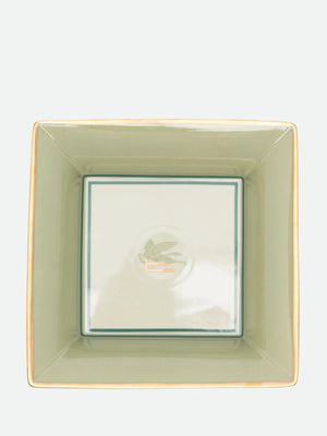 Etro Pegaso Square Tray 16X16 H. 4 Cm Light Olive