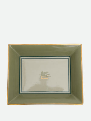 Etro Pegaso Rectangular Tray 20X16 H. 4 Cm Light Olive