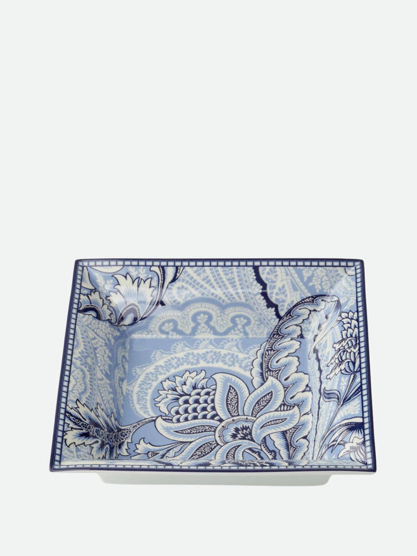 Etro Bloom Square Tray 24X24 H. 6 Cm Blue-White