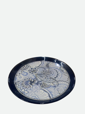 Etro Bloom Tray With Low Tray Holder Diam Blue-White
