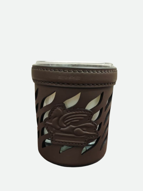 Etro Drill Candle Diam. 8 H. 9 Cm Brown