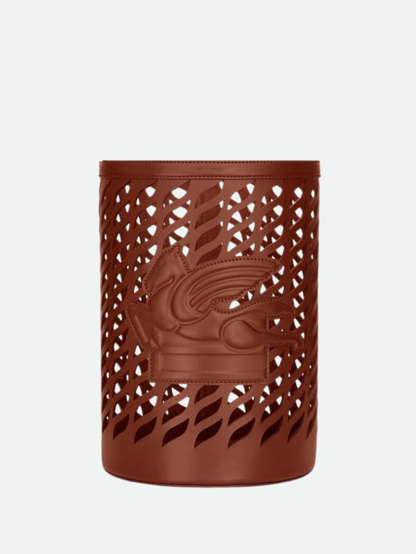 Etro Drill Wastepaper Basket Diam.24 H. 34 Cm Brown