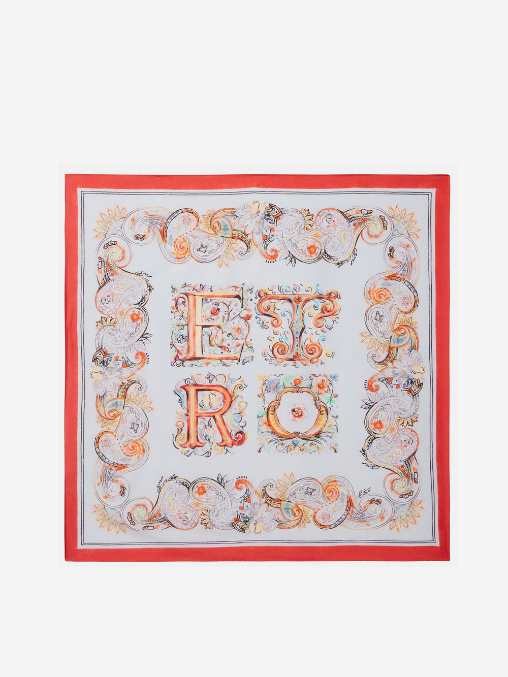 Etro Scarf Turandot Foulard 70X70 St Nt White-Multi
