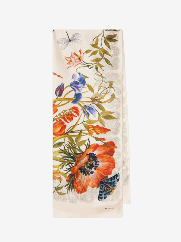 Etro Scarf Boheme  70X170 St White-Floral
