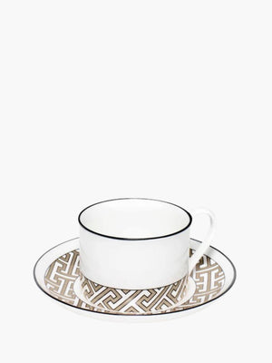 O.W.London Teacup & Saucer Truffle Maze Design