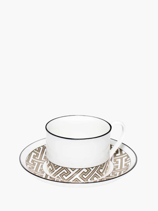 O.W.London Teacup & Saucer Truffle Maze Design