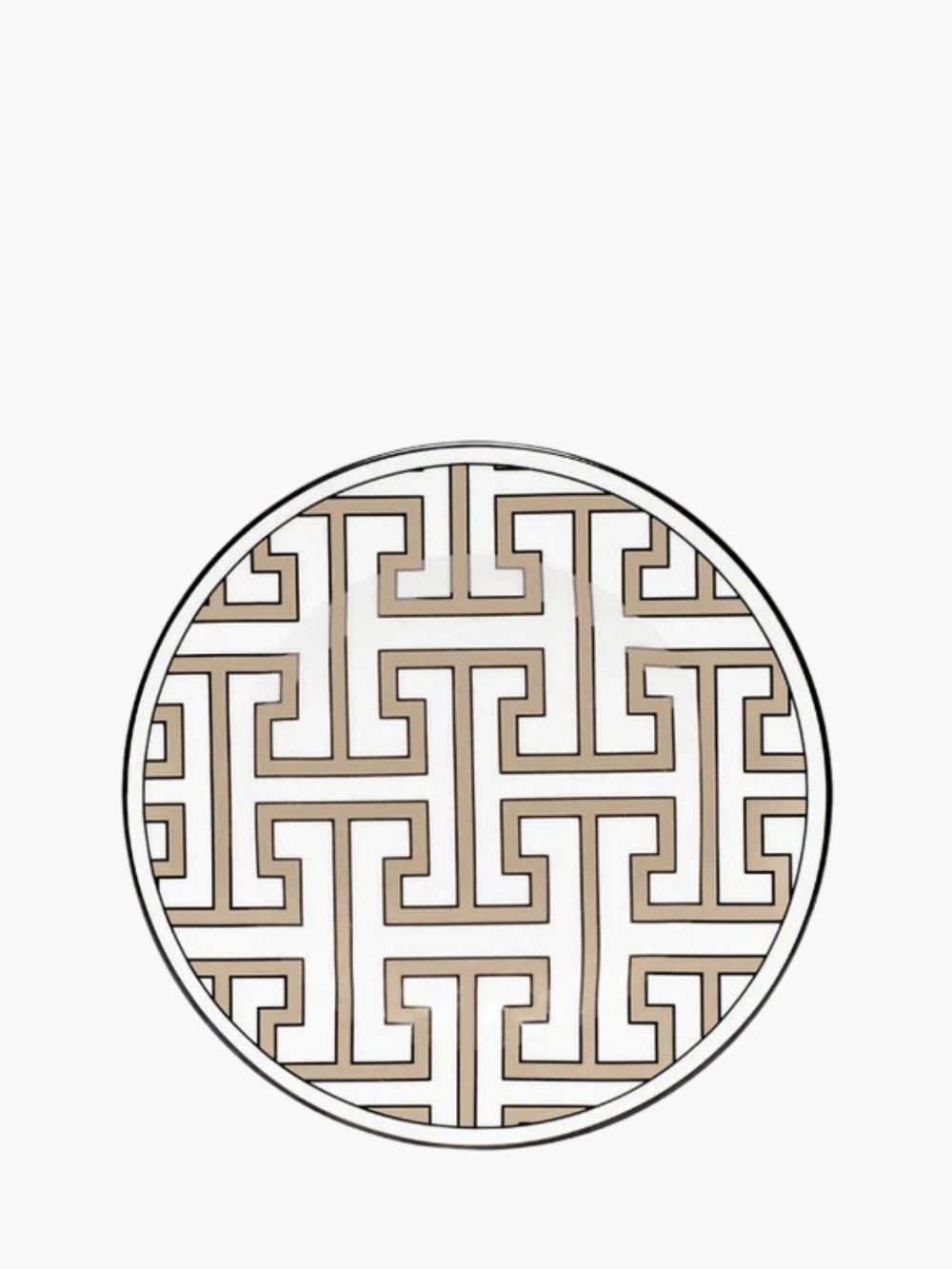 O.W.London Tea Plate All Over Design Truffle Maze Design Green-White