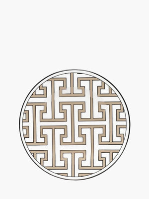 O.W.London Tea Plate All Over Design Truffle Maze Design Green-White