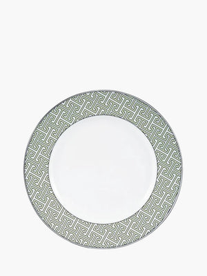 O.W.London Dinner Plate Pk2 Apple Green/White Maze Design  Boxed