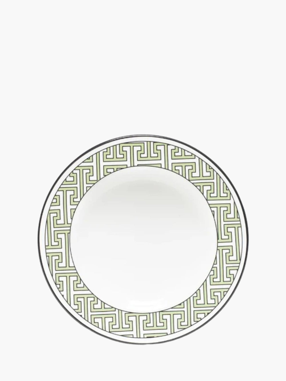 O.W.London Tea Plate Outer Design Apple Green/White Maze Design