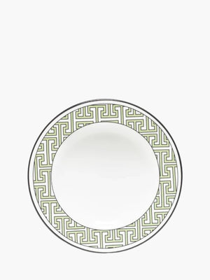 O.W.London Tea Plate Outer Design Apple Green/White Maze Design