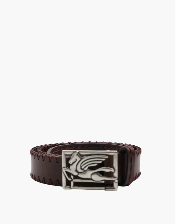 Etro Belt  Leather + Threads 3,5Cm Brown