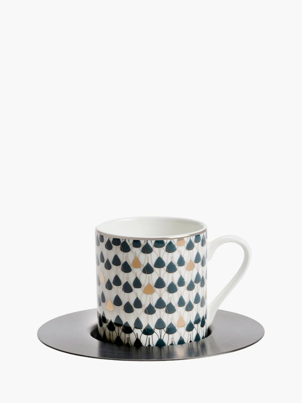 Zarina Espr Cups W Ss Saucers Swirl Grey S6