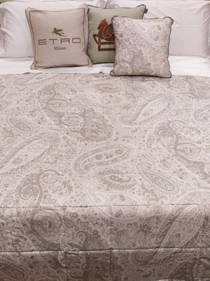 Etro Bed Linen Maranta Quilted Bedcover Allover 270X270 Gr Grey