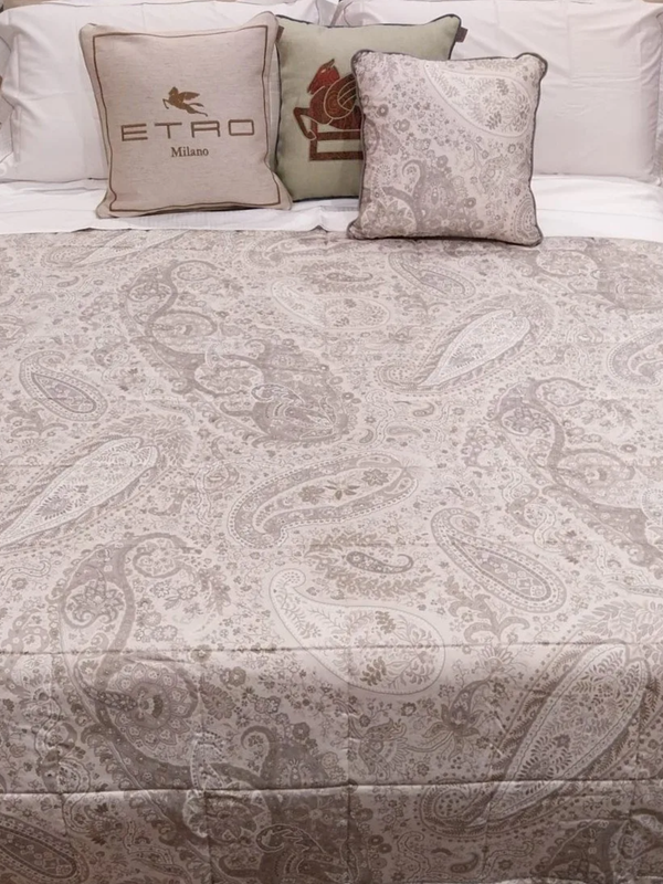 Etro Bed Linen Maranta Quilted Bedcover Allover 270X270 Gr Grey