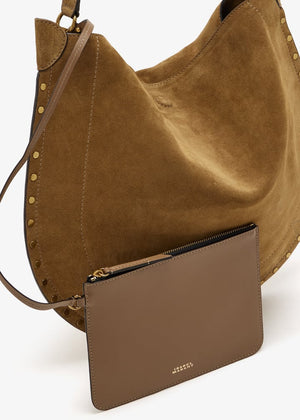 Isabel Marant Oskan Hobo Soft Shoulder Bag Taupe