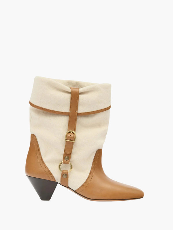 Isabel Marant Boot IB2 Darner Buckle Boots Ecru-Chestnut