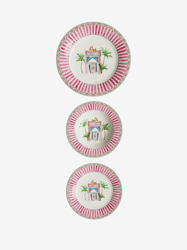 Lisa Corti Table Set Plate 3X Porcelain Sariska Pink Unica