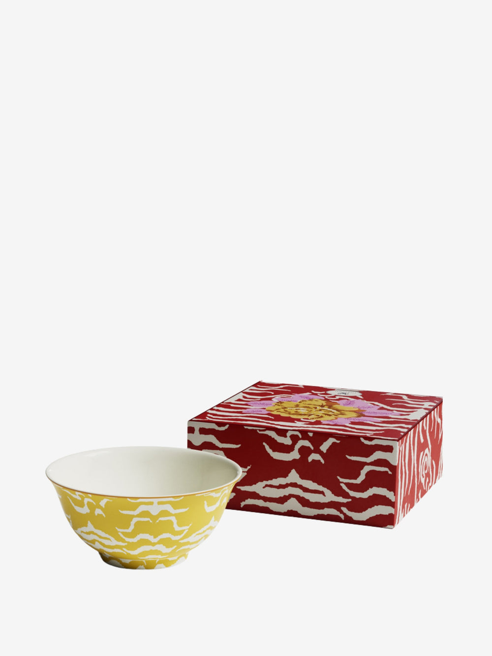 Lisa Corti Bowl Diam 15 Porcelain Indian Tiger Gold Diam 15