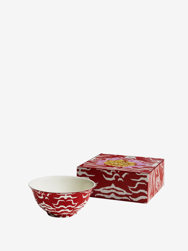 Lisa Corti Bowl Diam 15 Porcelain Indian Tiger Red Diam 15