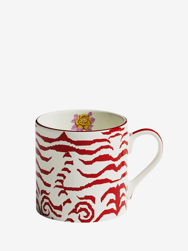 Lisa Corti Mug Porcelain Indian Tiger Red Unica