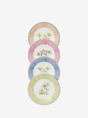 Lisa Corti Dessert Set Plate X4 Porcelain Sariska Assorted Diam 19,5
