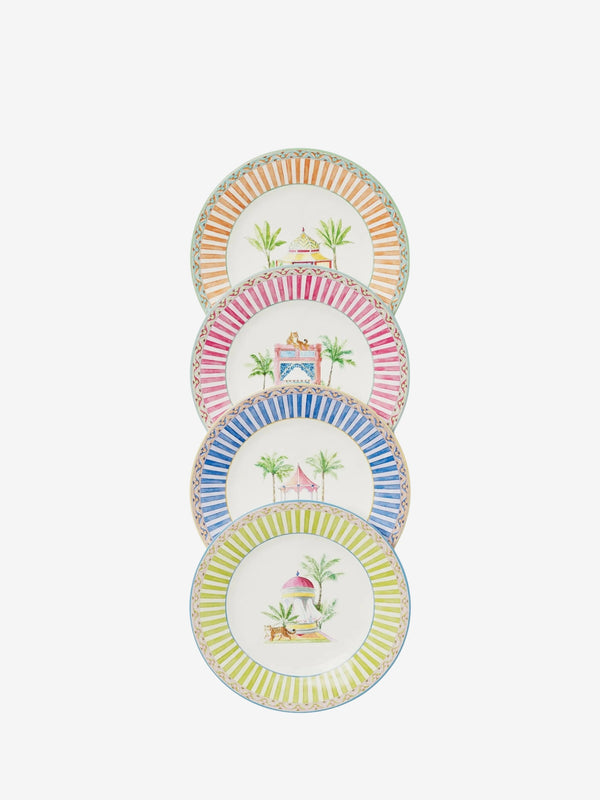 Lisa Corti Dessert Set Plate X4 Porcelain Sariska Assorted Diam 19,5