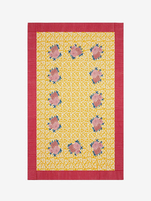 Lisa Corti Tablecloth 180X350 Arabesqua Corolla Gold-Natural