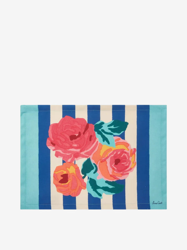 Lisa Corti Place Mat Nizam Stripes Blue-Natural