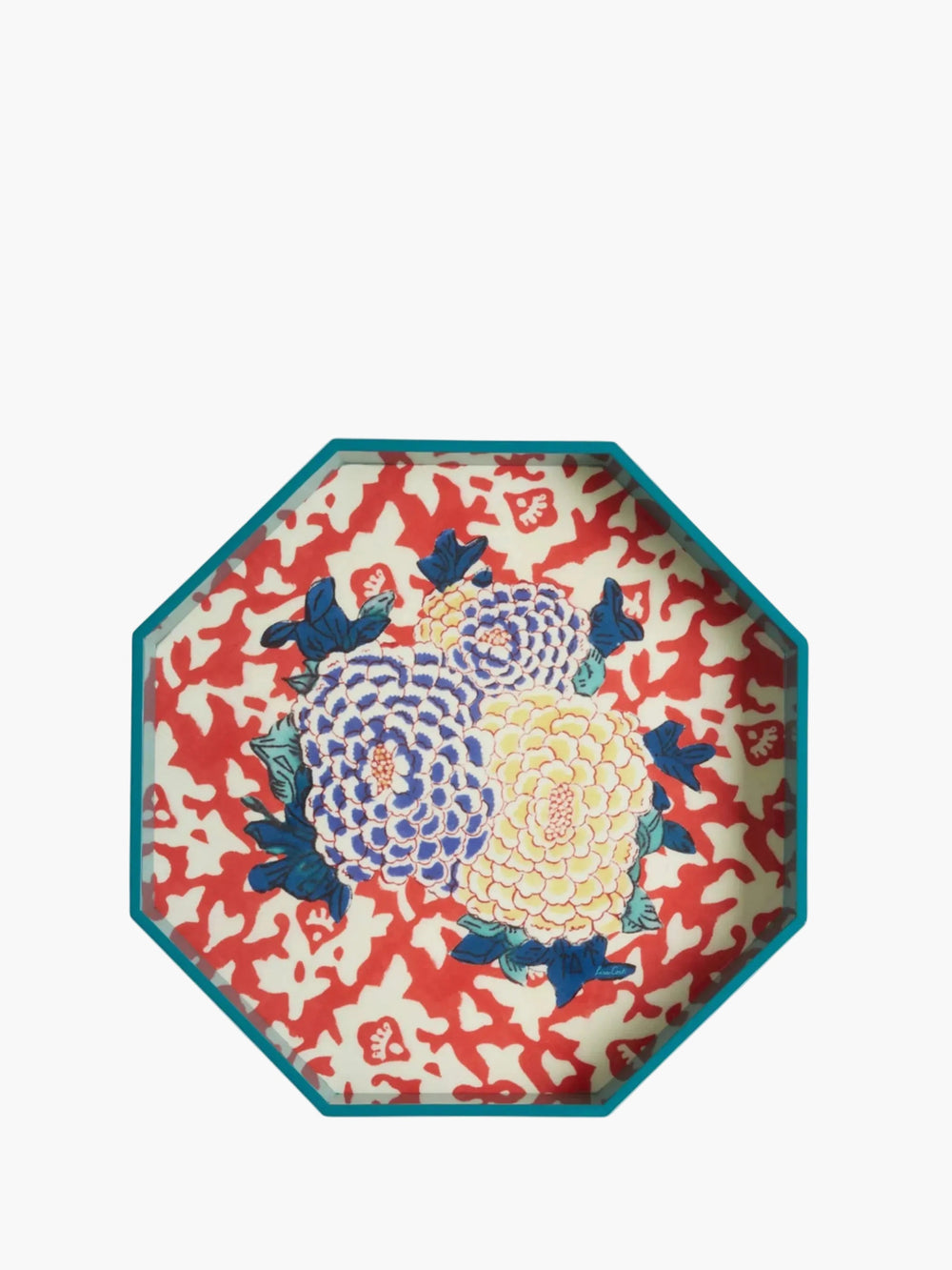 Lisa Corti Tray 35X35X5 Arabesque Corolla Geranium-Natural 35X35X5