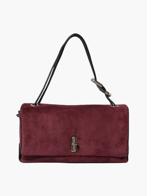 Marc Jacobs Bag Large Dual Shoulder Suede Dual Dark Plum