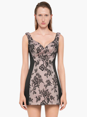 Marc Jacobs Dress Sculpted Lace Shadow Black Multi