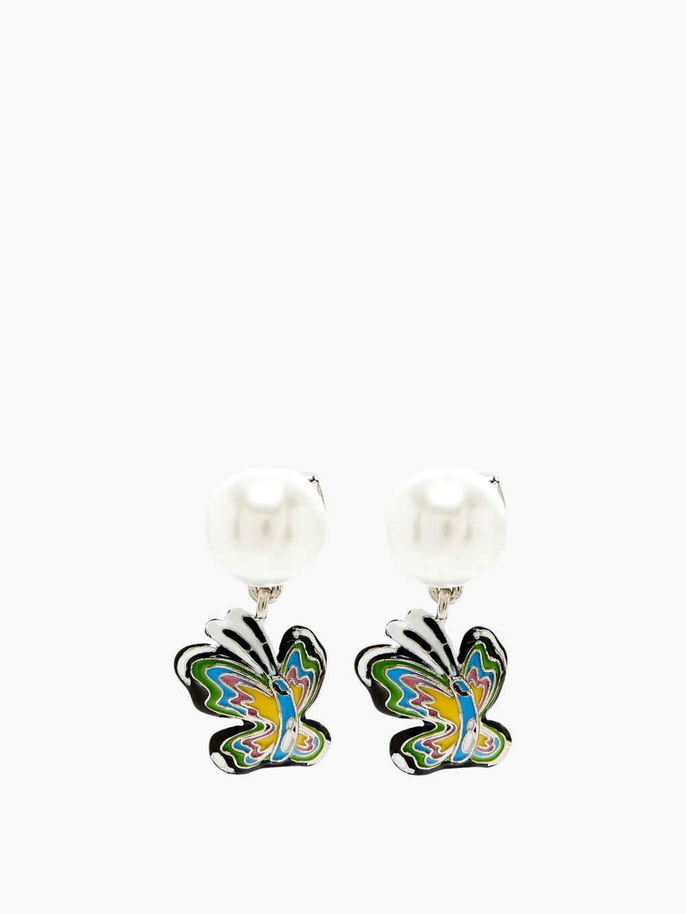 Marc Jacobs Butterfly Pearl Earrings Silver/Multi