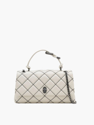 Marc Jacobs Bag Shoulder Bi Color Quilted Leather Dual Chain White/Black