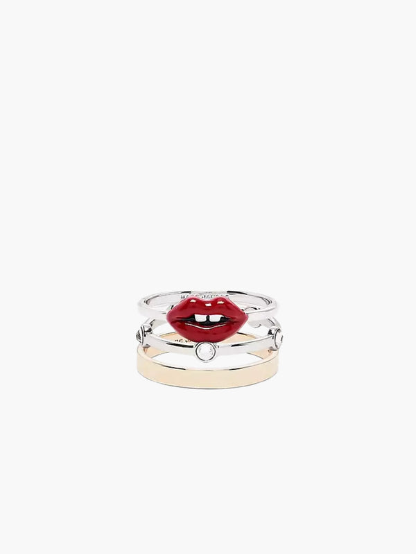 Marc Jacobs Lips Ring Set Gold/Silve