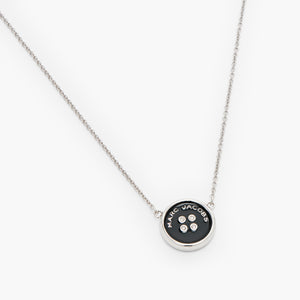 Marc Jacobs Necklace Button Pendant Silver/Black