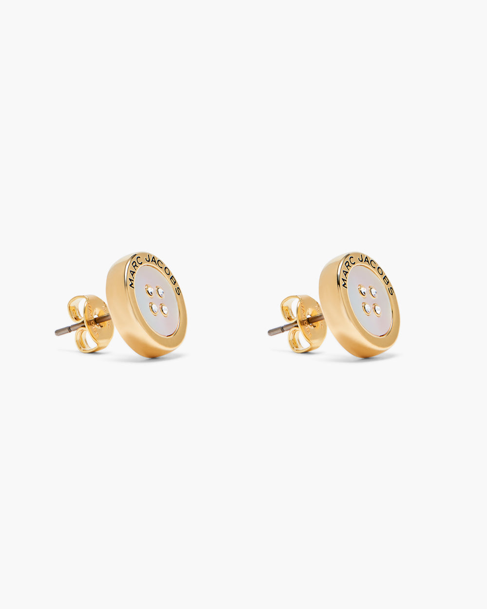 Marc Jacobs Earrings Button Mop Stud Gold