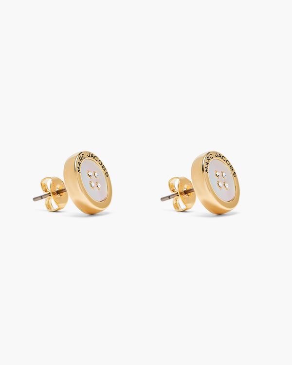 Marc Jacobs Earrings Button Mop Stud Gold