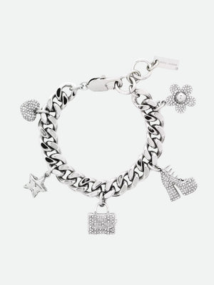 Marc Jacobs Mini Icon Pave Charm Silver/Cry