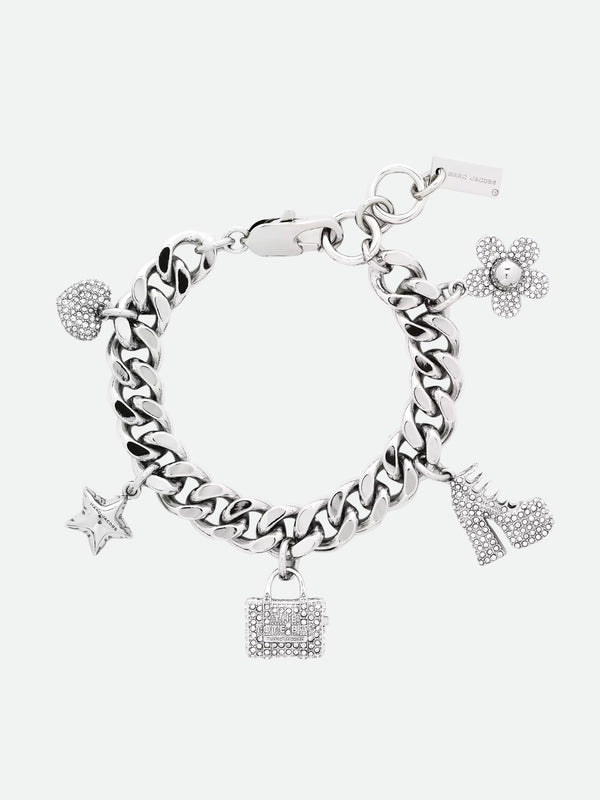 Marc Jacobs Mini Icon Pave Charm Silver/Cry