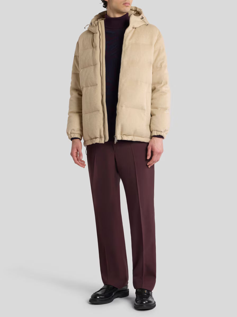 Etro Down Jacket W/ Welt Pkt Tan