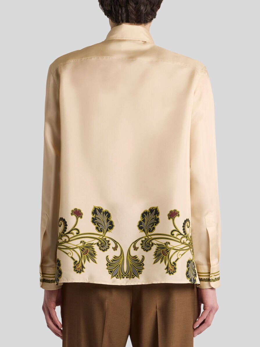 Etro Shirt Straight Hem Casual Shirt L/S Tan-Brown