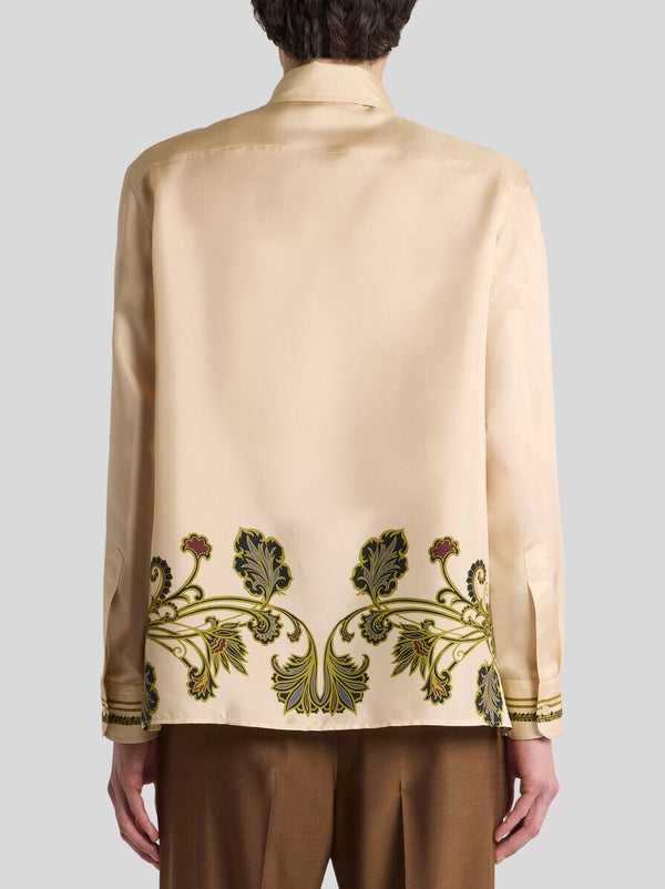 Etro Shirt Straight Hem Casual Shirt L/S Tan-Brown