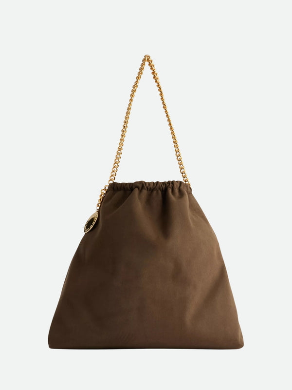 Stella Mccartney Bag Falabella Medium Drawstring Alter Suede Brown